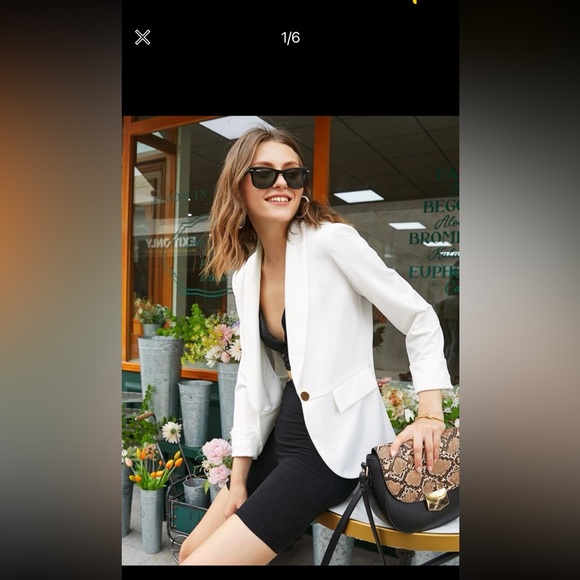 SHEIN - white blazer shawl collar XS - Picture 1 of 3